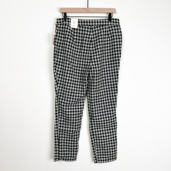 New Autres Filles Tweed Houndstooth Knit High Rise Skinny Trouser Pants Preppy - Picture 8 of 9